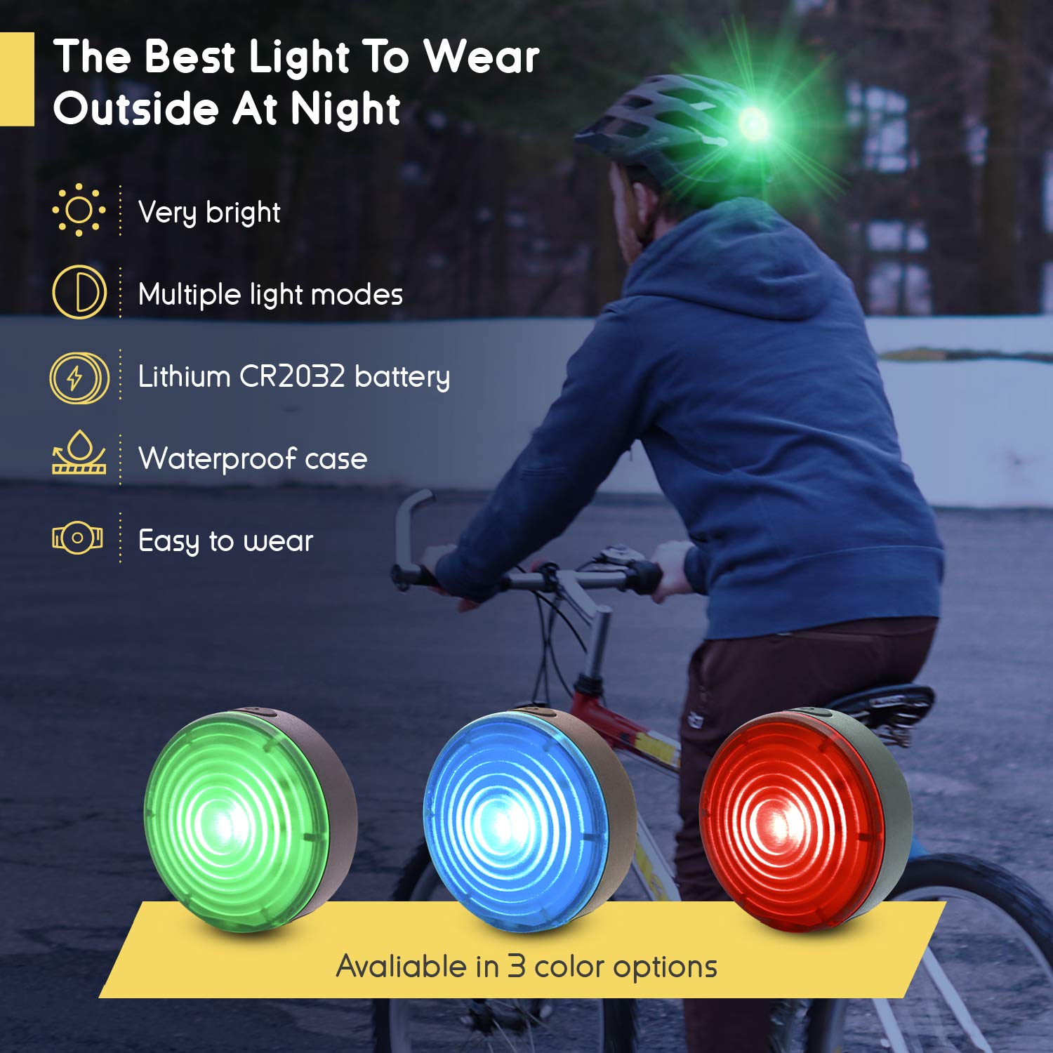 Everbeam E100 Led Safety Lights For Walking At Night - Waterproof Bike Led Light Excellent For Runners, Cycling, Dog Walking, Ka