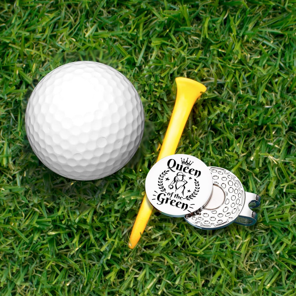 Hafhue Queen Of The Green Golf Ball Marker With Magnetic Hat Clip, Funny Golf Accessories And Golf Gifts For Women Her Mom Wife