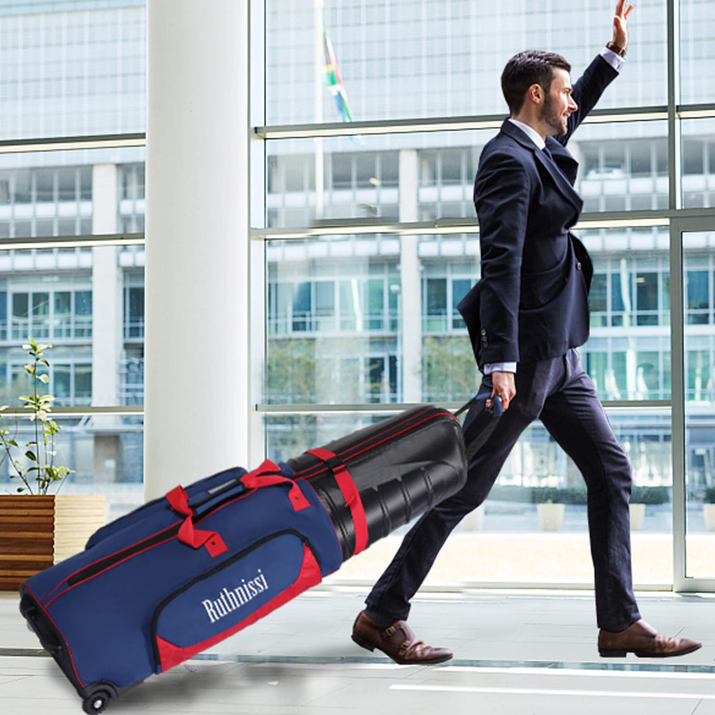 Ruthnissi Golf Travel Bags For Airlines With Strong Wheels And Hard Case Top,Keep Club Heads Safe,Waterproof Fabric,Foldable For