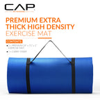 Cap High Density Exercise Mat With Strap, 74''X24''X1 - Blue