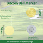 Lefeng 2Pcs Bitcoin Golf Ball Marker With Magnetic Hat Clips - Golf Accessories And Gift Ideas For Men And Women Golfer - Remova