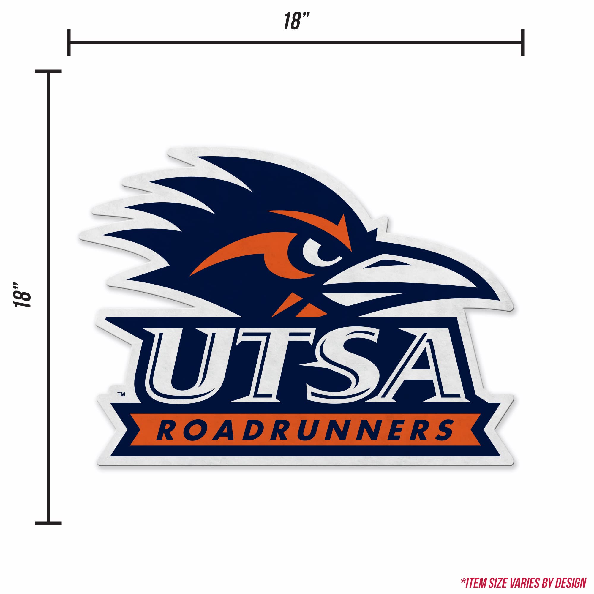 Rico Industries Ncaa Texas-San Antonio Roadrunners Primary Shape Cut Pennant - Home And Living Room D  Cor - Soft Felt Ez To Han