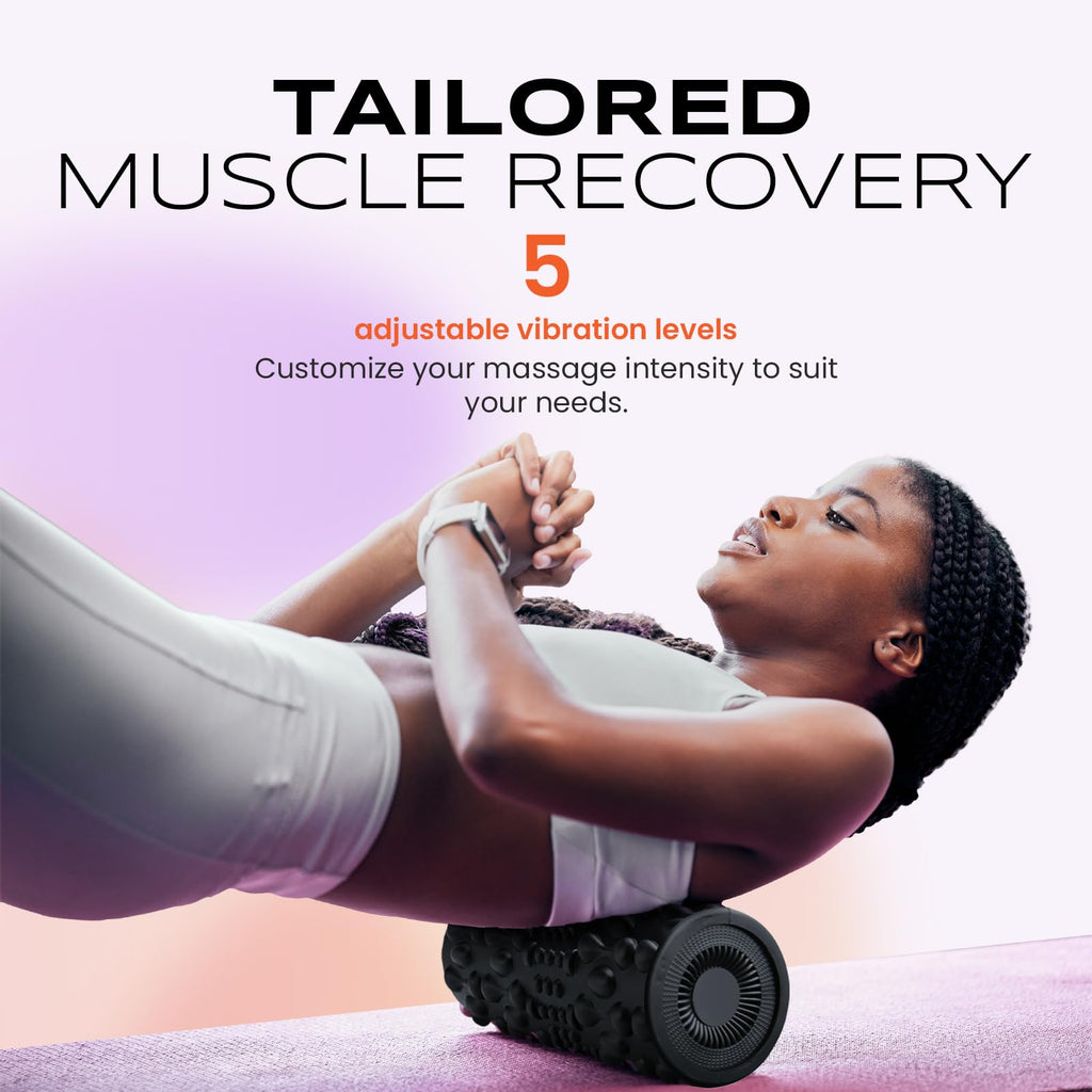 PURSONIC Vibrating Foam Roller - Deep Tissue Massage for Muscle Recovery - 5 Intensity Levels, USB Rechargeable, Durable & Light