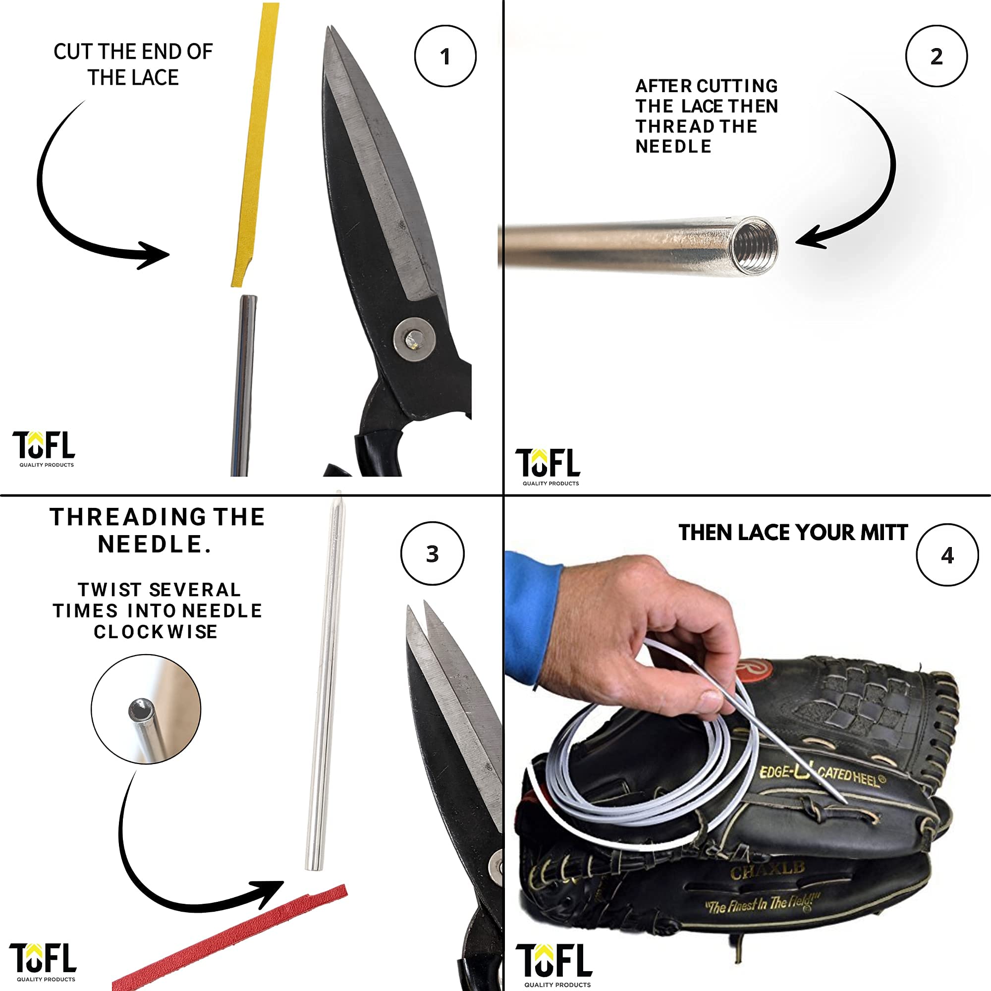Tofl Baseball And Softball Glove Lacing Needle  Glove And Mitt Repair  Leather Lacing Needle For Crafts And Expanding The Sides