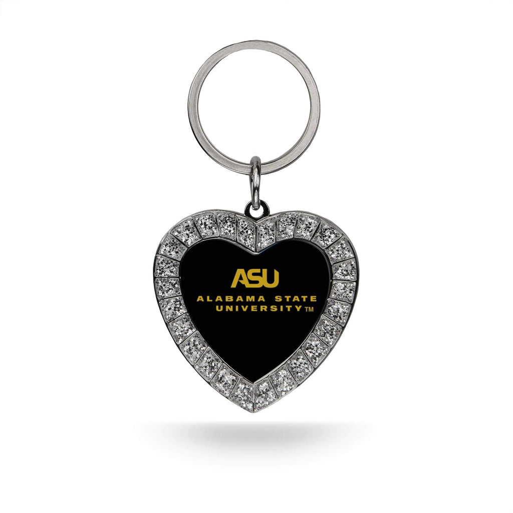 Rico Industries Ncaa Alabama State Hornets Metal Rhinestone Heart Keychain