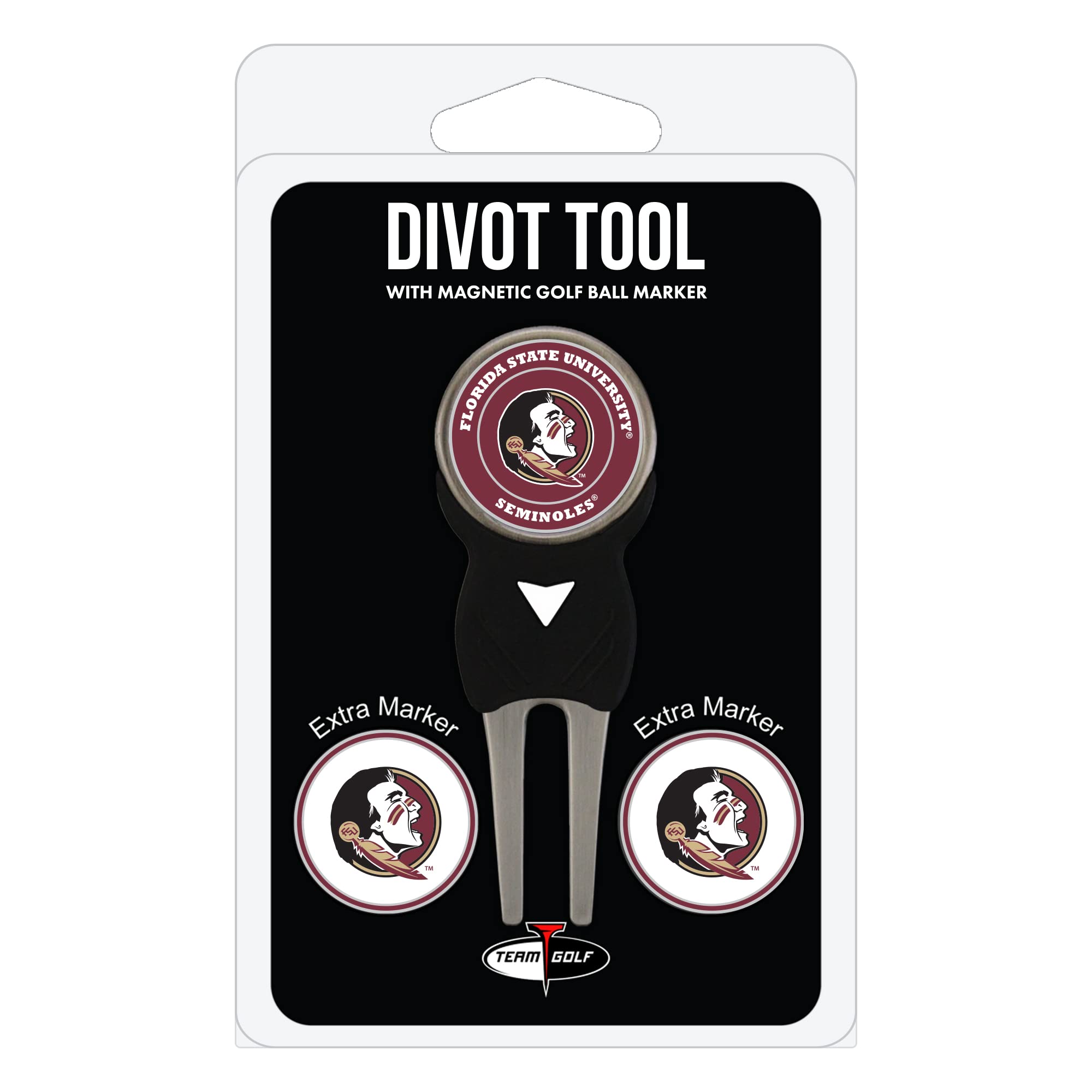 Team Golf Ncaa Florida State Seminoles Divot Tool Pack With 3 Golf Ball Markers Divot Tool With 3 Golf Ball Markers Pack, Marker