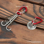 Alnicov 10Pcs Round Deck Anchor Pegs,Tent Awning Anchor With D-Shaped Carabiners For Camping Outdoor Timber Deck Plank Parts (Ra