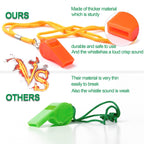 Sannix 7 Pack Plastic Whistles Coaches Referee Whistles With Lanyards Colorful Whistles For Kids Sports Whistles For Football Ba