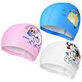 Geyoga 3 Pcs Kids Swim Caps for Boys Girls Age 2-12 Swimming Hat Pool Cap Child Swim Hat for Toddler Youth(Pink, White, Blue,Lov
