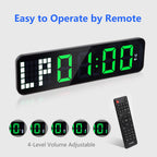 Gym Timer 15'' Large Wall Clocks For Home Gym, Interval Workout Countdown Clock Remote Control For Boxing Crossfit Fitness Tabat
