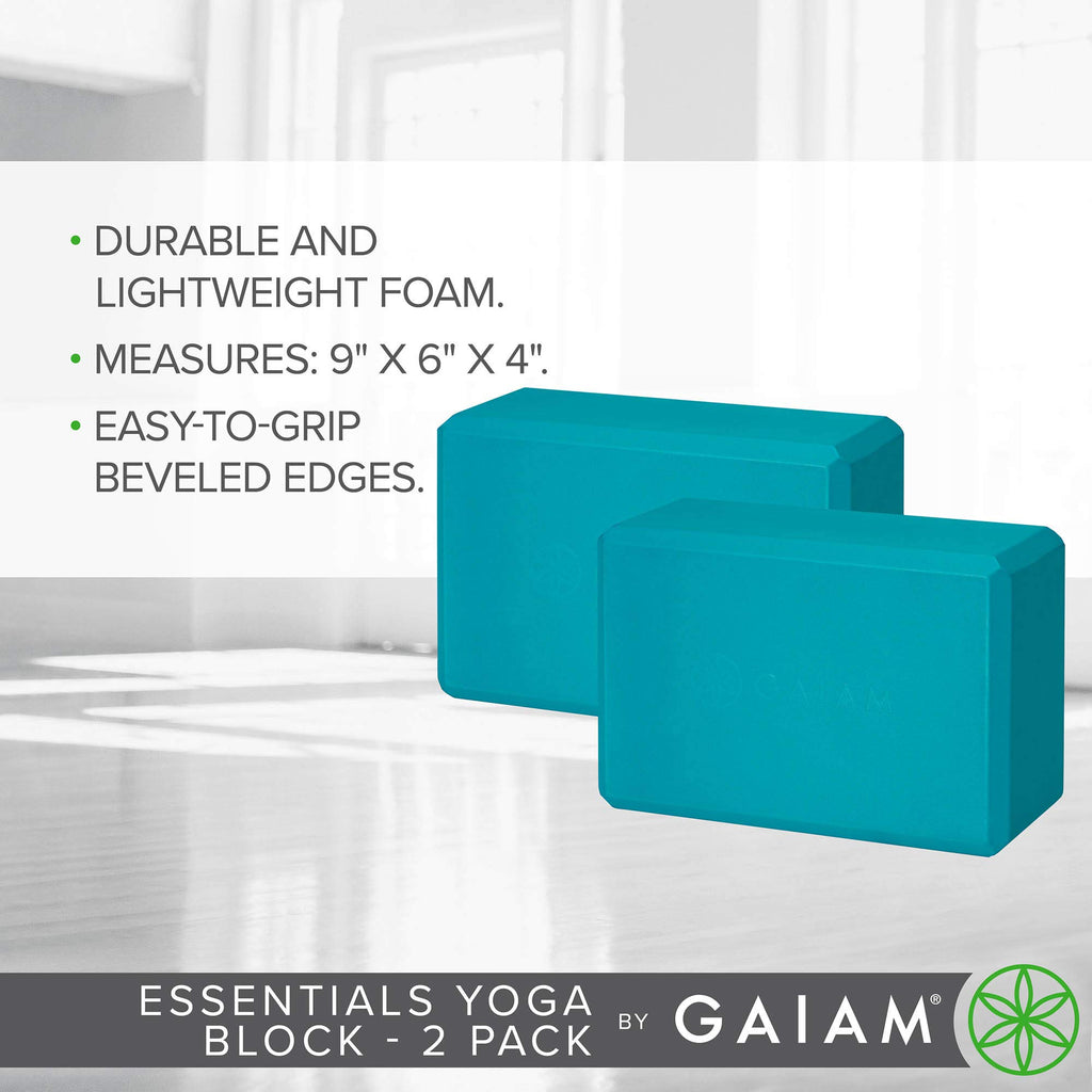 Gaiam Essentials Yoga Block (Set Of 2) - Supportive Latex-Free Eva Foam Soft Non-Slip Surface For Yoga, Pilates, Meditation, Viv