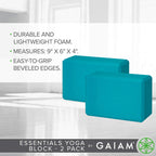 Gaiam Essentials Yoga Block (Set Of 2) - Supportive Latex-Free Eva Foam Soft Non-Slip Surface For Yoga, Pilates, Meditation, Viv