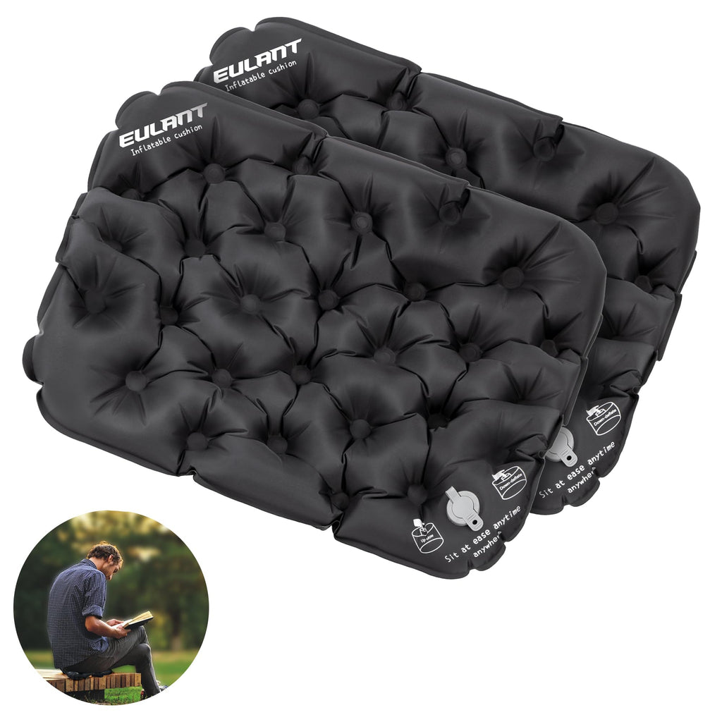 Eulant 2 Pack Inflatable Seat Cushion Lightweight Waterproof Air Cushions,Portable Travel Cushion Suitable For Camping Hiking Cl