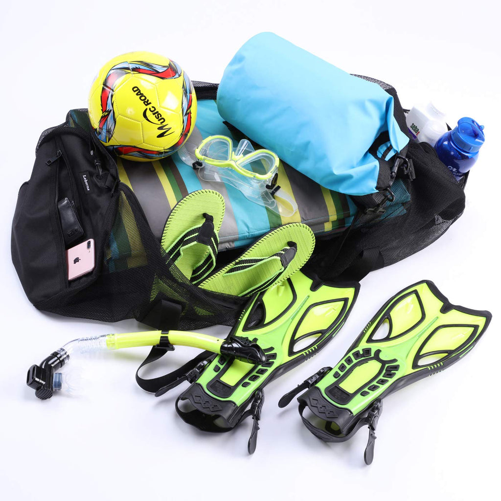 Leberna Large Mesh Duffle Bag For Scuba Diving, Snorkeling, Swimming And Camping With Adjustable Shoulder Strap