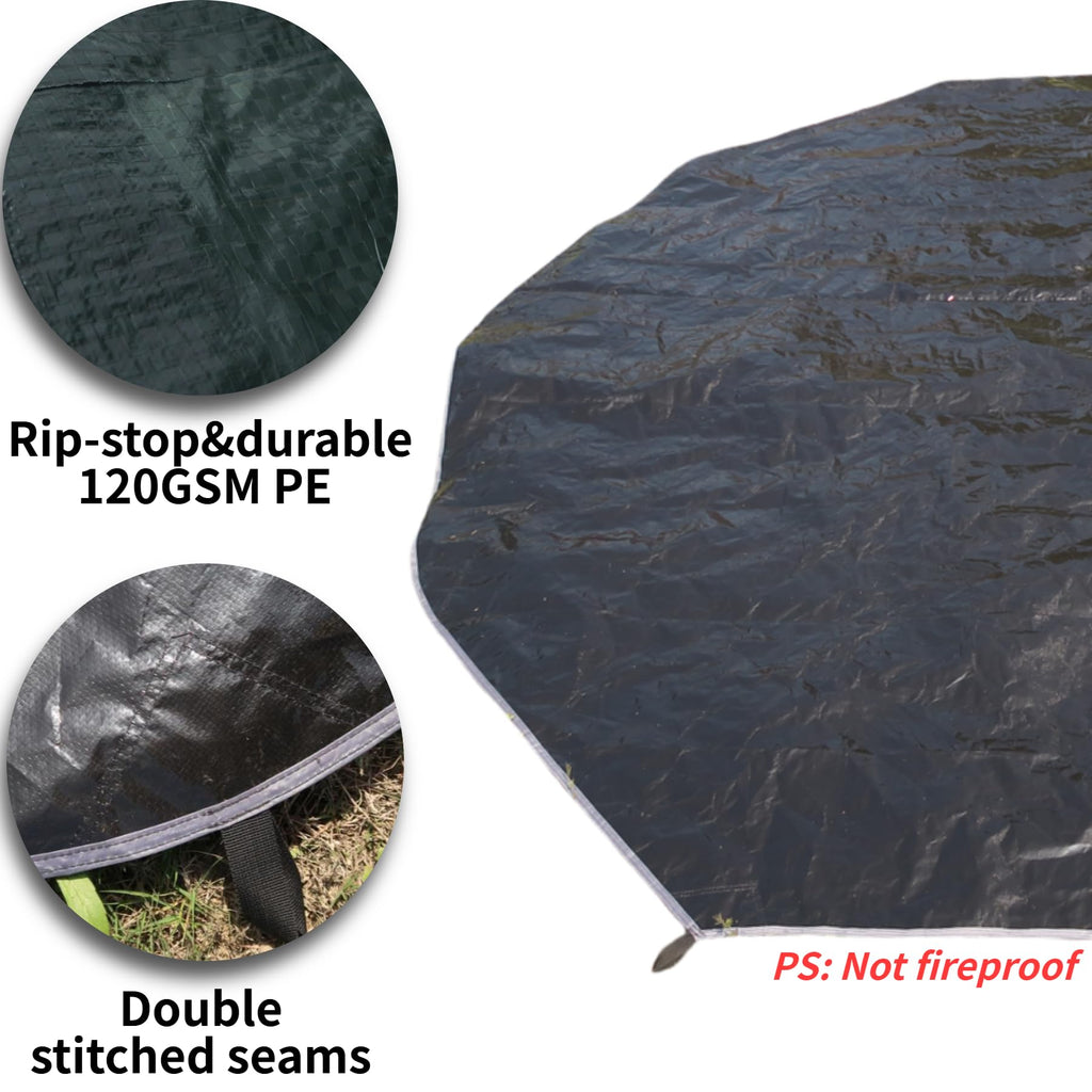 Danchel Outdoor B5Pro Bell Tent Footprint, 3M/9.8Ft Waterproof Round Tarp Ground Sheet For Canvas Yurt Tent Floor Protector Camp