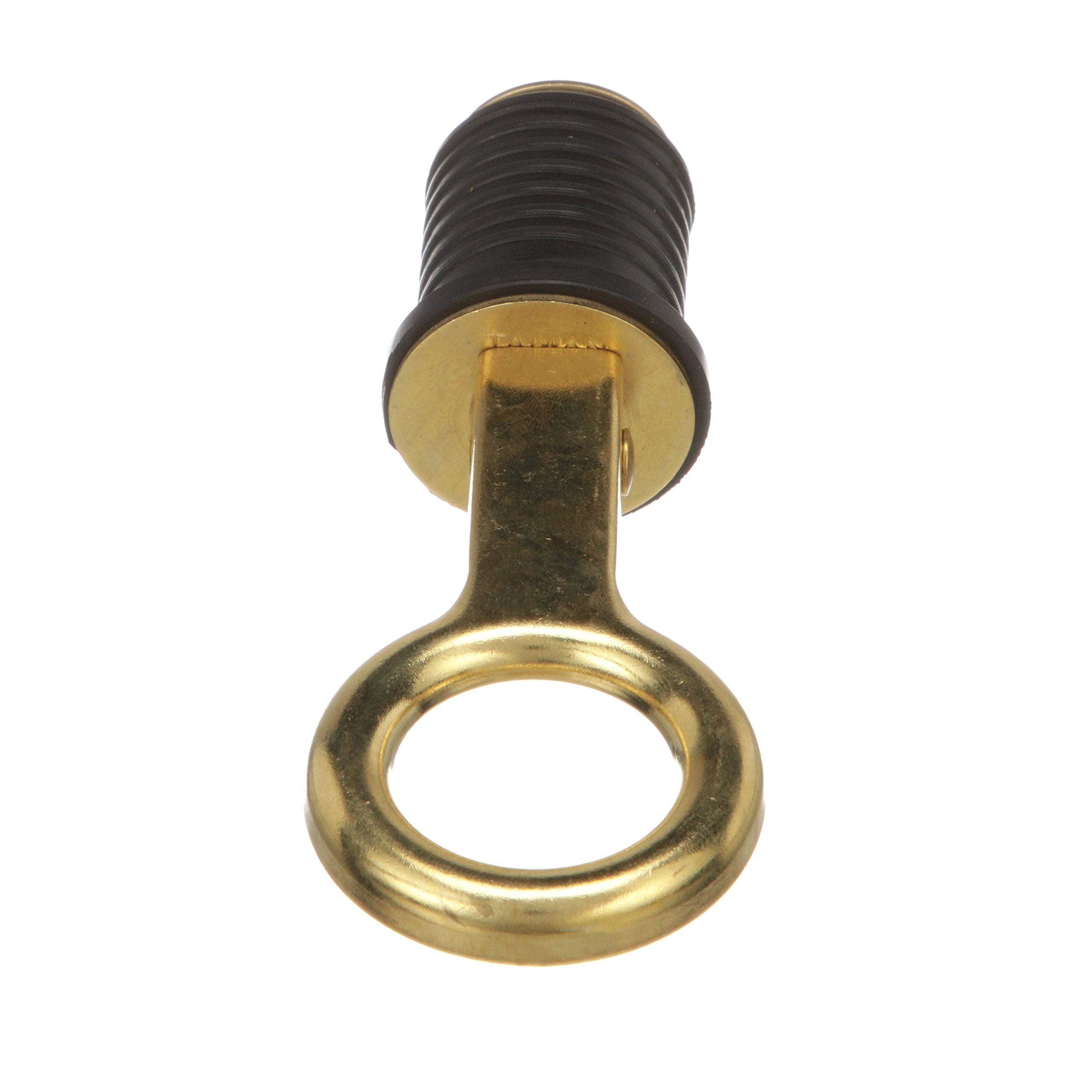 Attwood 7524A7 Snap-Handle Drain Plug, For 1-Inch-Diameter Drains, Locks In Place, Brass Handle, Rubber Plug