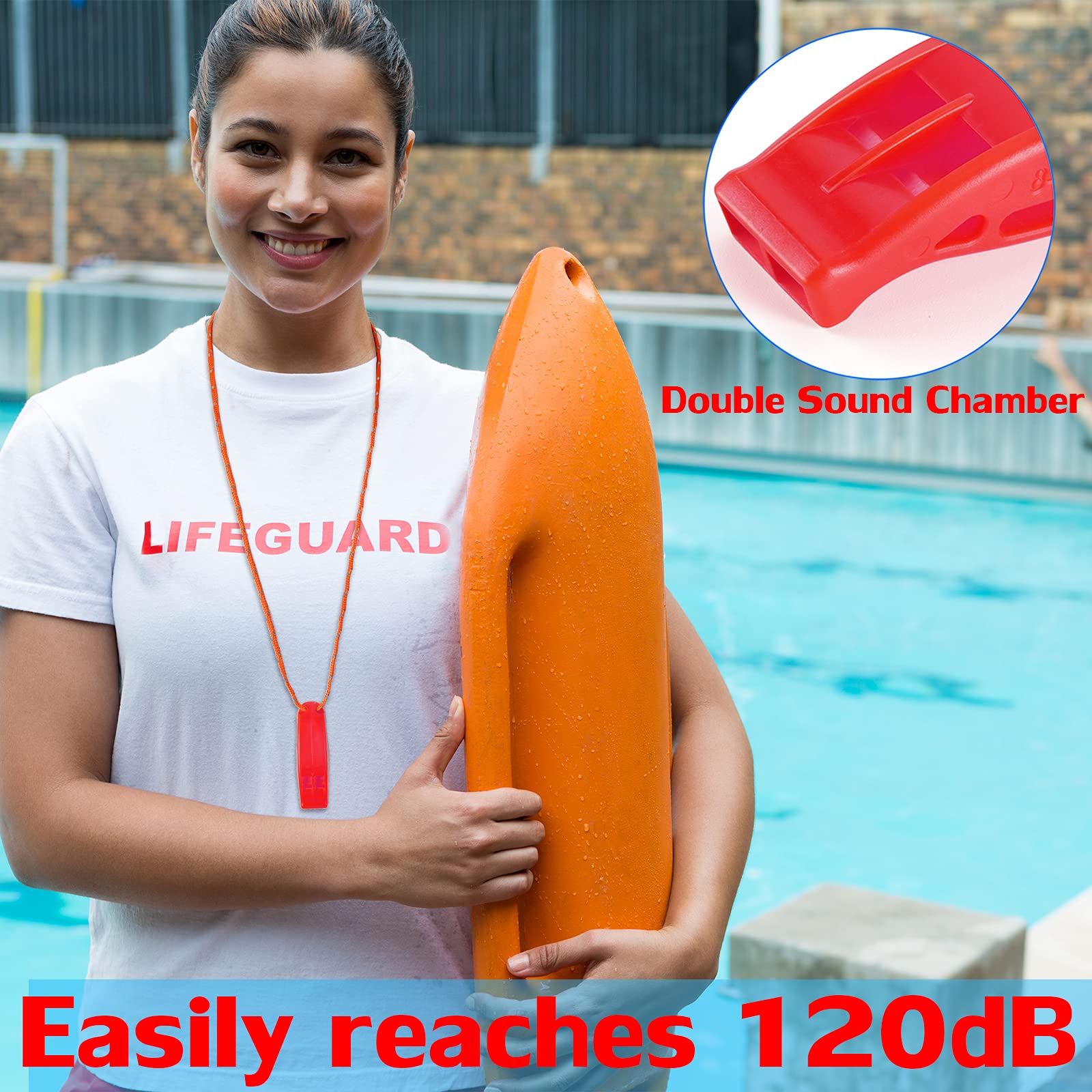Hipat Emergency Whistle, Super Loud Floating Whistle With Lanyard, Ideal For Boating, Swimming, Kayaking, Water Survival, Hiking