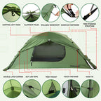 1-Person Backpacking Tent For 4-Season - Winter Waterproof Tent For One Person, Lightweight Camping Gear For Backpacking, Easy S