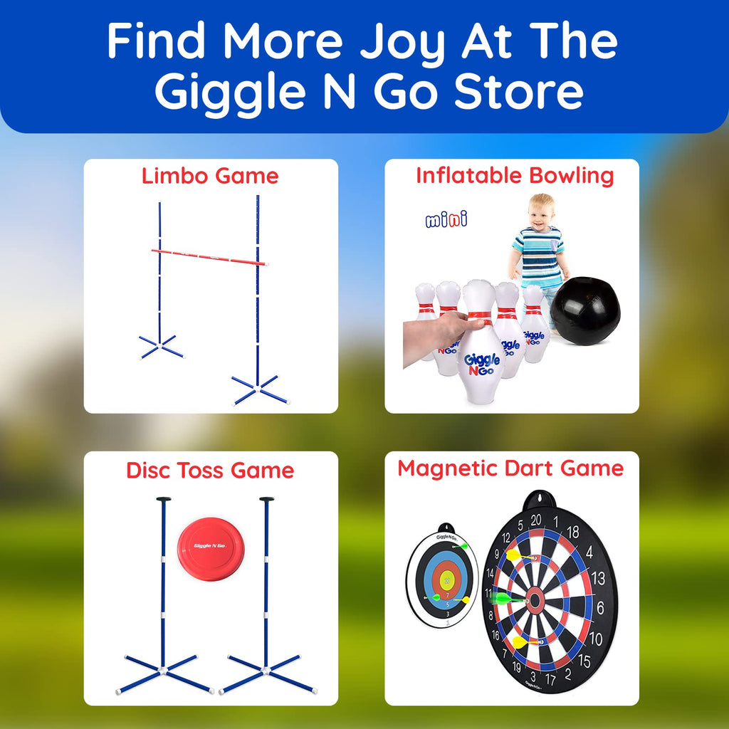 Giggle N Go Outdoor Games For Kids, Adults & Family - The Original Flarts Floor And Yard Darts Game With Inflatable Pins, Lawn P