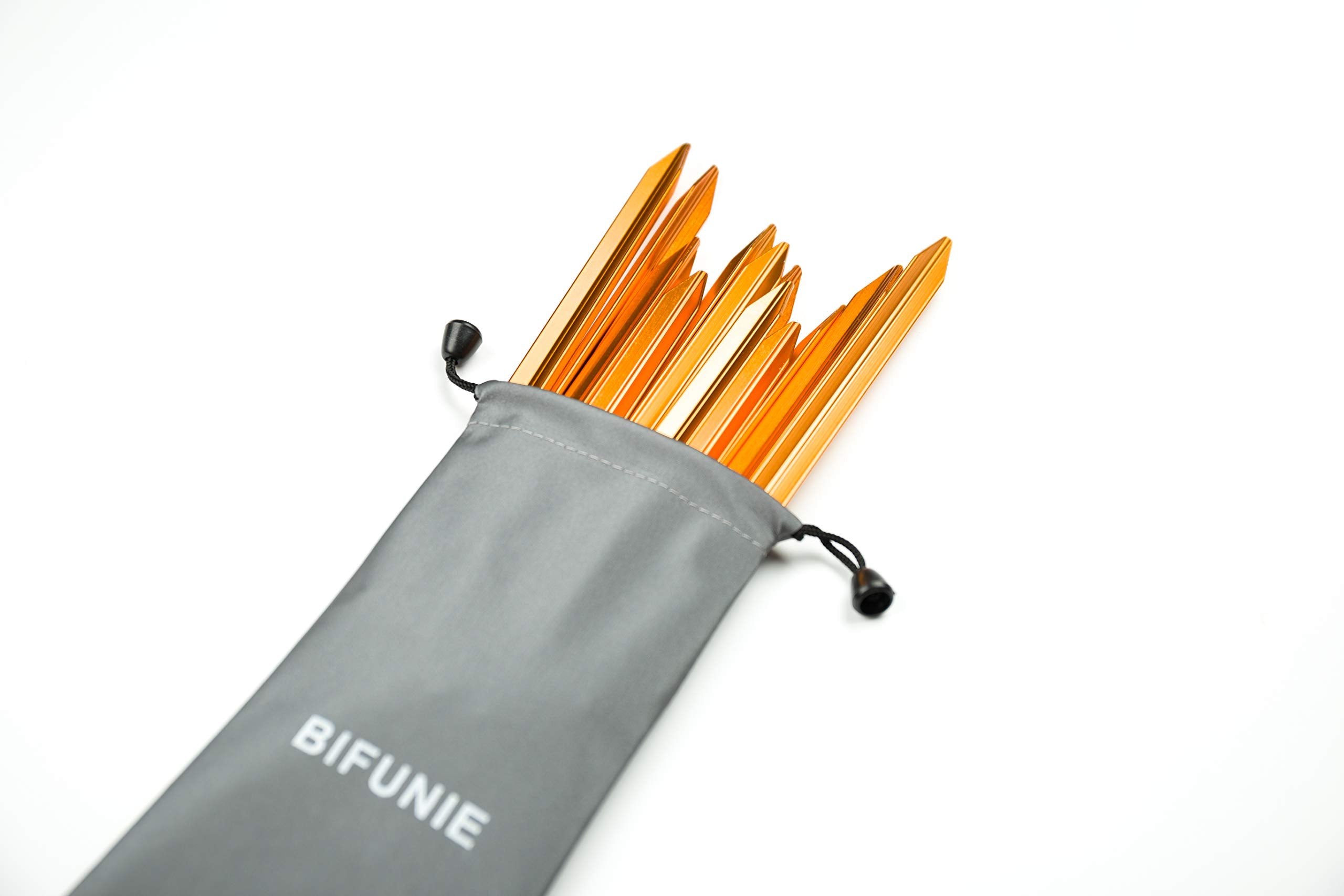 Aluminum Alloy Tent Stakes Pegs, 12-Pack Aluminum Ground Pegs With Reflective Pull Ropes, Lightweight Metal Stakes Pegs For Camp