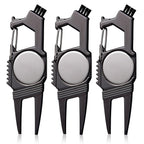 Poen 3 Pcs 7 In 1 Multipurpose Golf Divot Tool Golf Divot Repair Tool Lightweight Compact Golf Tool With Magnetic Golf Ball Mark