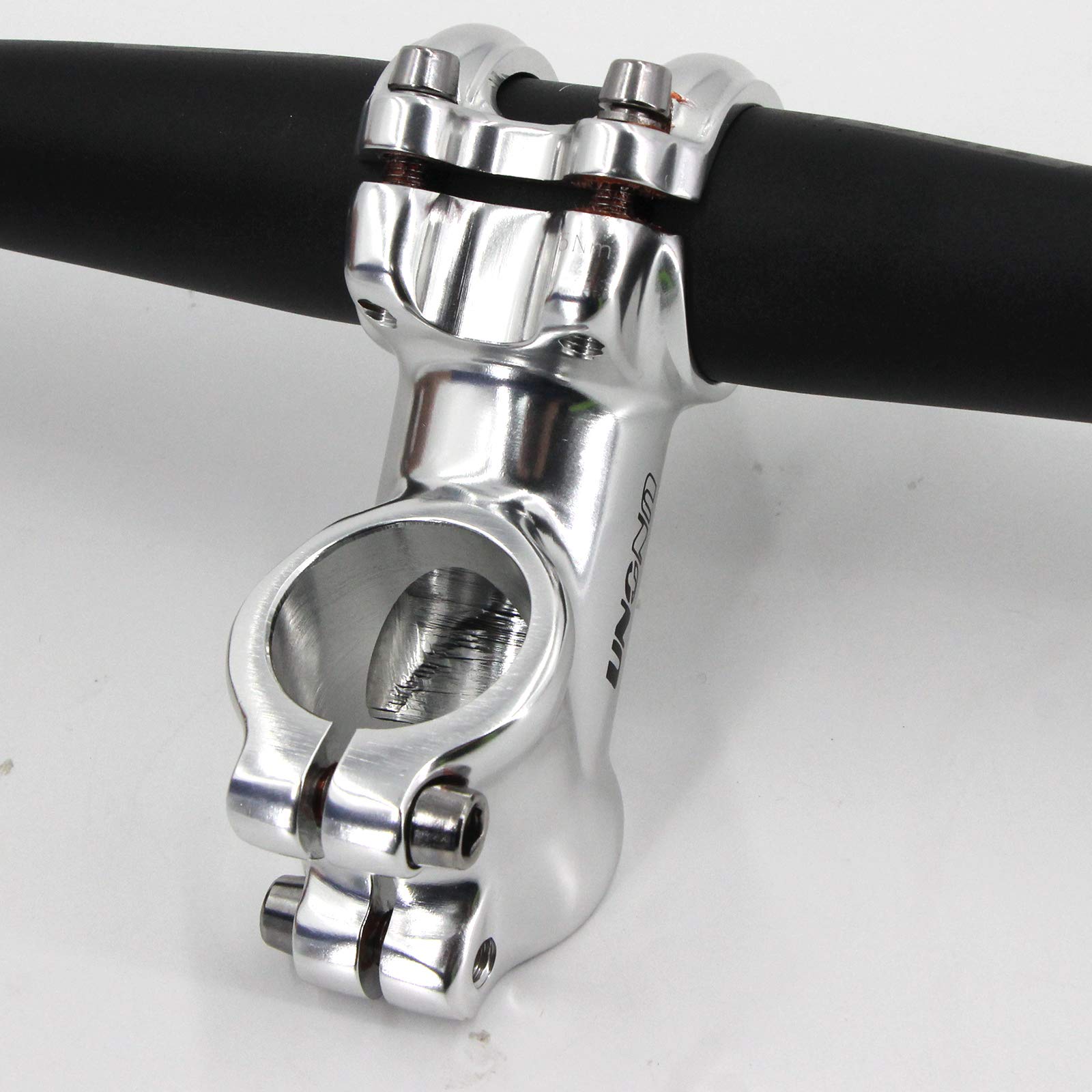 Meische Retro Silver 31.8 Stem 70Mm Mountain Bike Stem,35 Degree Bicycle Stem Riser Short Handlebar Stem For Mtb, Road Bike, Bmx