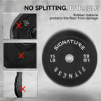 Fitvids 2'' Olympic Bumper Plate Weight Plates With Steel Hub, 50-Pound Set, 2X 10Lb, 2X 15Lb, Rubber