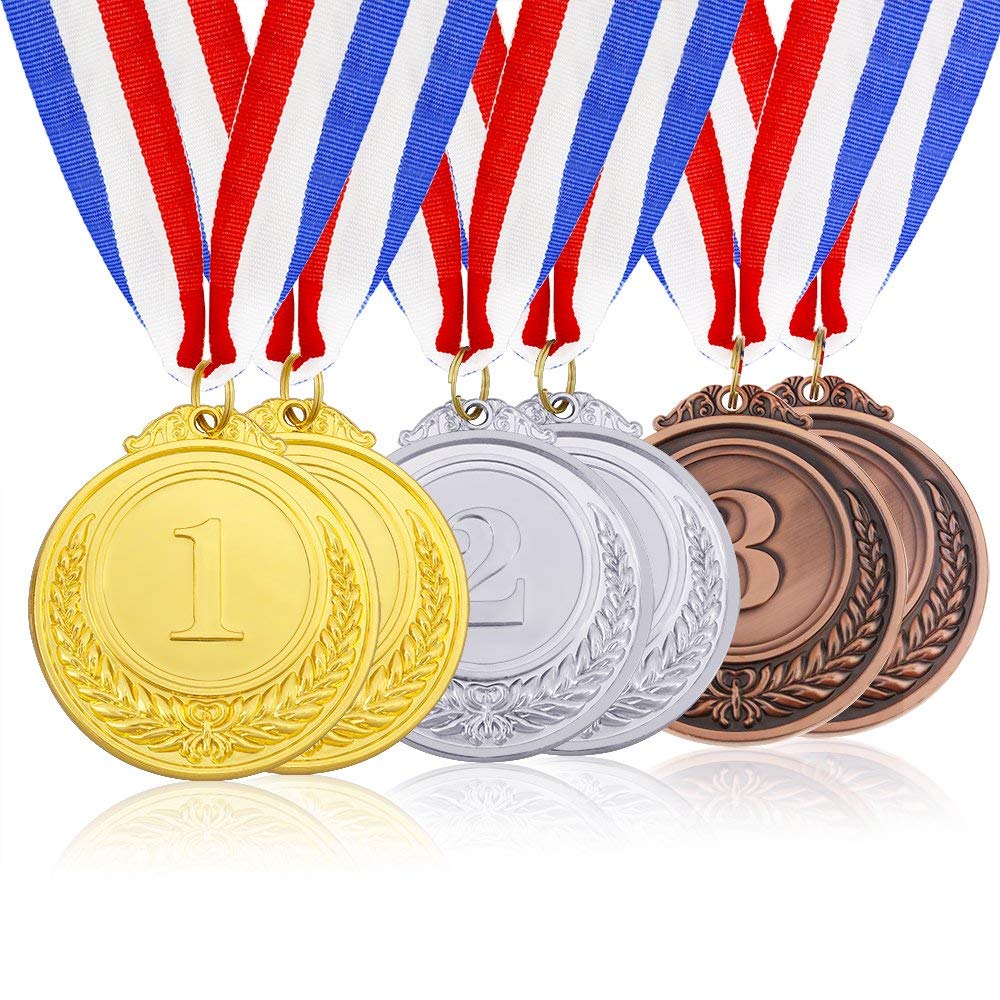 Caydo 6 Pieces Gold Silver Bronze Award Medals-1St 2Nd 3Rd Place Medals For Competitions, Party, 2 Inch