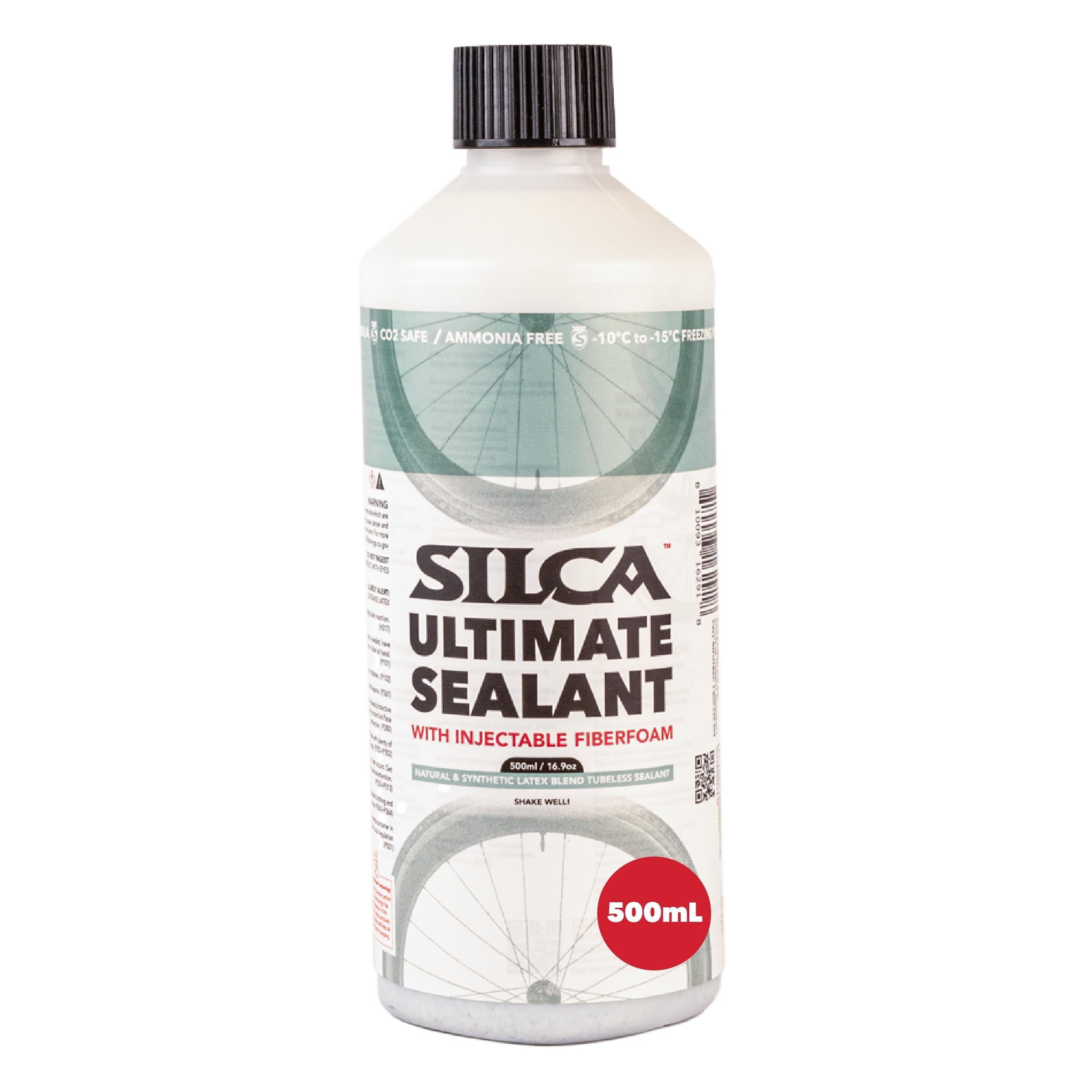 SILCA Ultimate Tubeless Tire Sealant, 500ml - Tubeless Bike Sealant Proactively Seals Punctures Up to 7.5 mm, Injectable Through