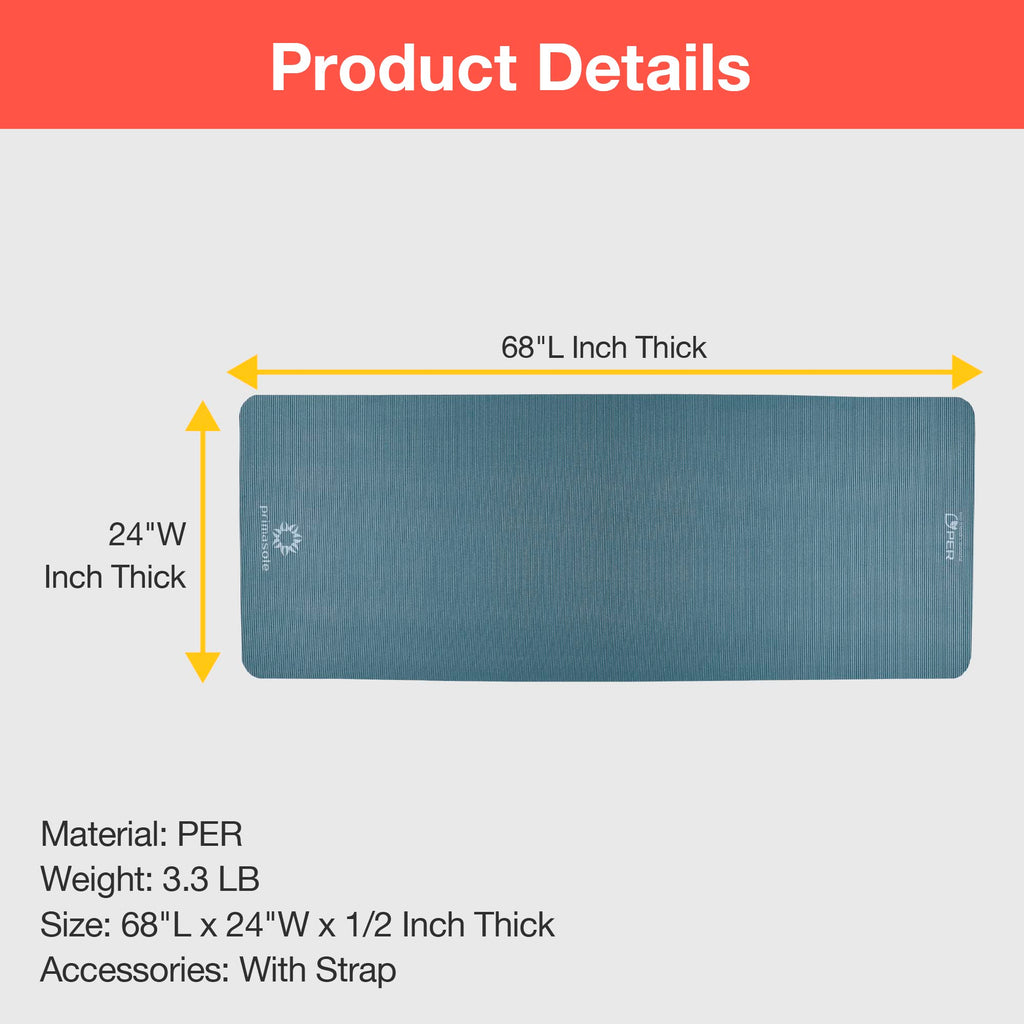 Primasole Yoga Mat Eco-Friendly Material 1/2''(10Mm) Non-Slip Yoga Pilates Fitness At Home & Gym Twin Color Jango Green/Black Ps