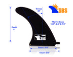 Sbs 8'' Longboard & Sup Single Fin - Free No Tool Fin Screw - 8 Inch Center Fin For Surfboard & Paddleboard