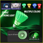 Zhenan Led Badminton Shuttlecocks Dark Night Glow Birdies Lighting For Outdoor & Indoor Sports Activities (Feather_4Pcs)