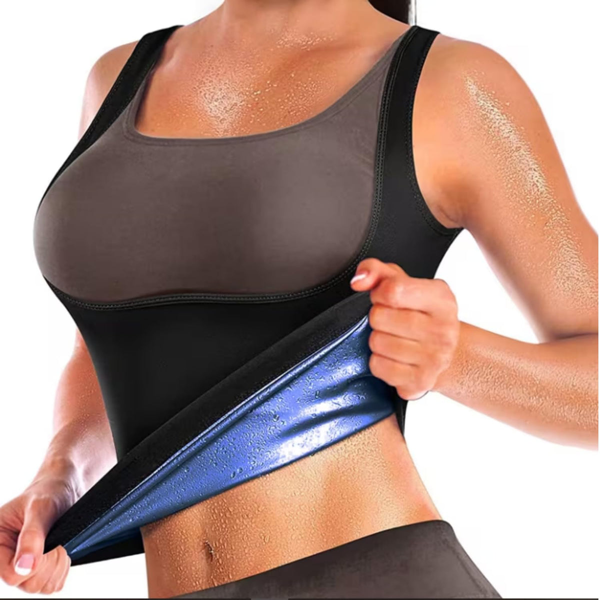 Olsic Women Sauna Sweat Vest Racerback | Heat Trapping Polymer Slimming Tank Top | Tummy Control Body Shaper Workout Vest | Weig