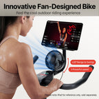 YESOUL Self-Powered Exercise Bike for Home Gym, Magnetic Resistance Indoor Cycling Bike with Cooling Fan, LED Light Feedback, Ap