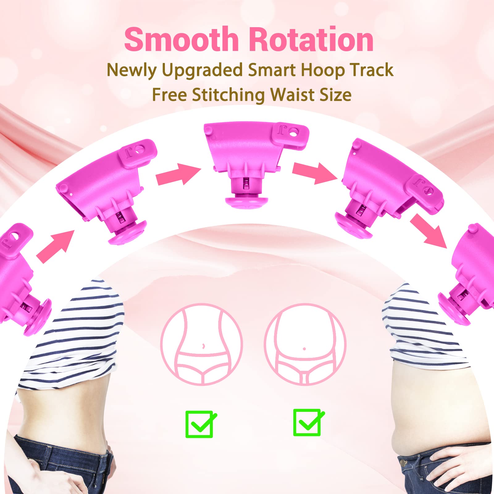Ourstarry 32 Knots Weighted Hoola Circle Fit Workout Hoop Plus Size, Infinity Hula Fitness Massage For Women, Smart Waist Exerci