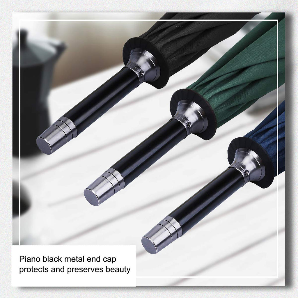 G4Free Wooden J Handle Classic Golf Umbrella Windproof Auto Open 52 Inch Large Oversized Double Canopy Vented Rainproof Cane Sti