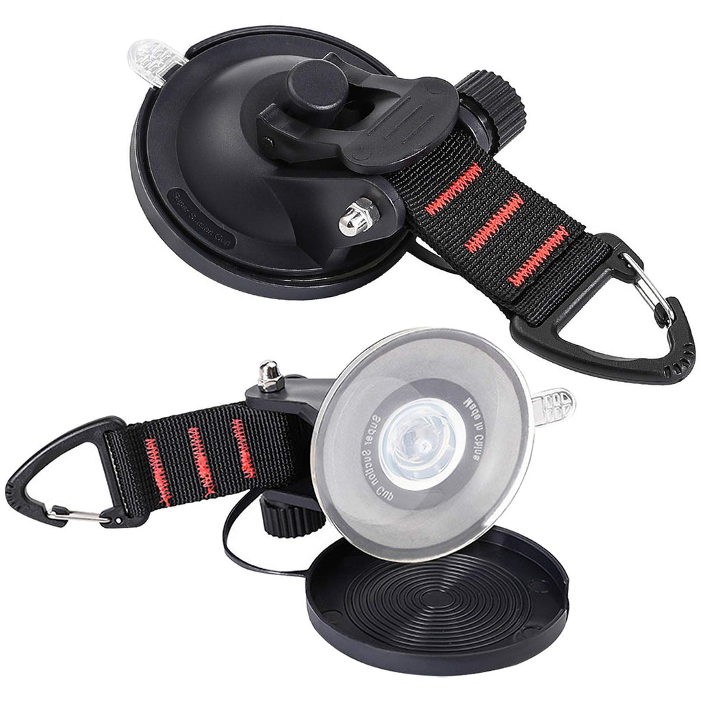 Conbola Heavy Duty Suction Cups 2 Pieces With Hooks Upgraded Car Camping Tie Down Suction Cup Camping Tarp Accessory With Securi