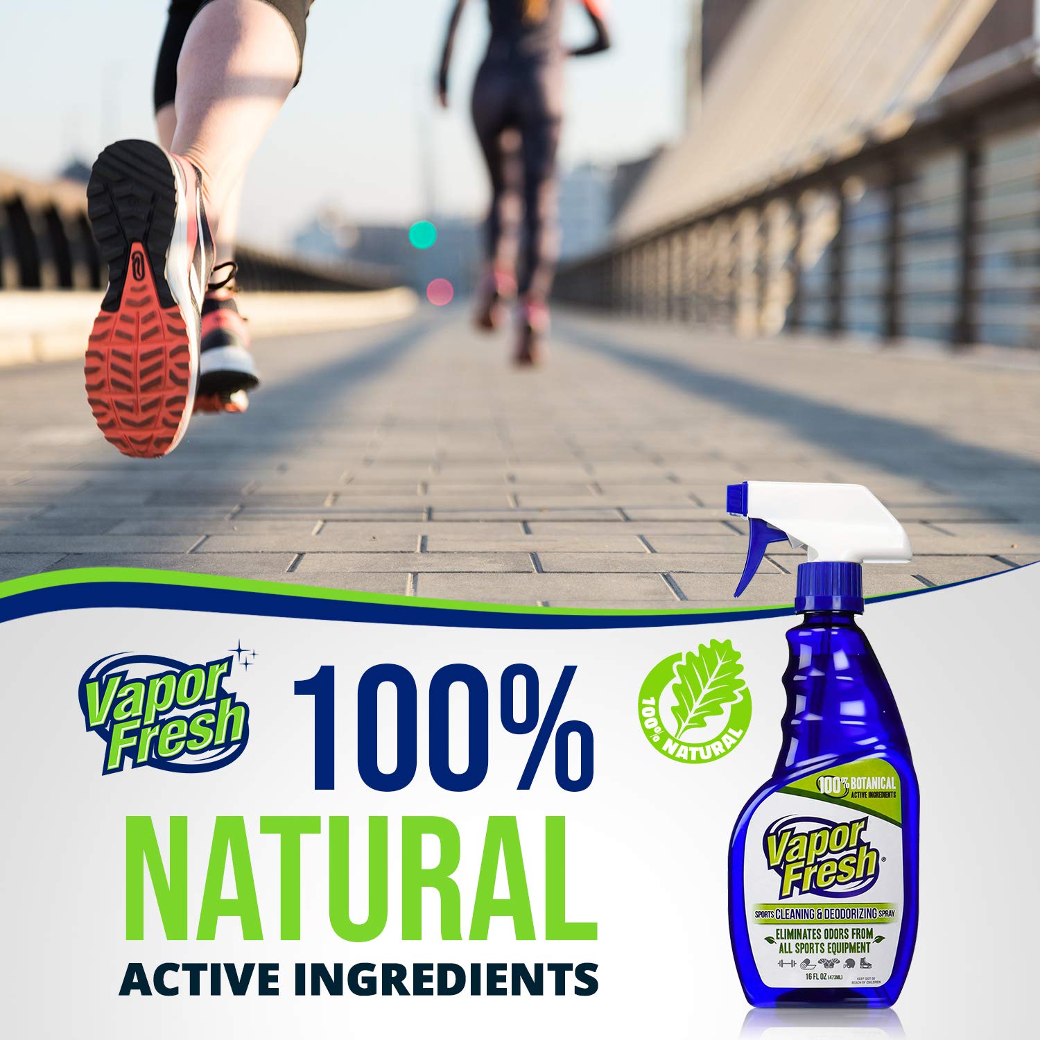 Vapor Fresh Natural Sports Deodorizing Spray For Gym And Fitness Equipment - Boxing Glove Deodorizer, Yoga Mat Cleaner And Sport