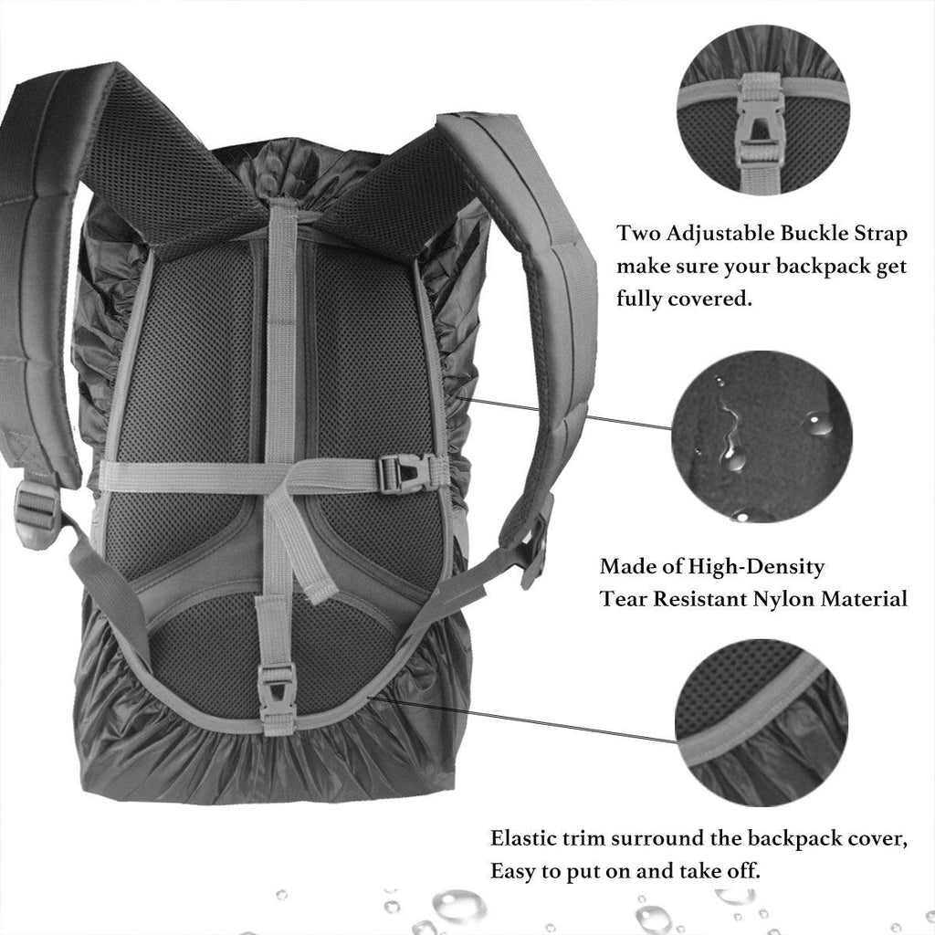 Frelaxy Waterproof Backpack Rain Cover, Upgraded Triple Waterproofing, Antislip Cross Buckle Strap (Orange, M (For 25L-35L Backp