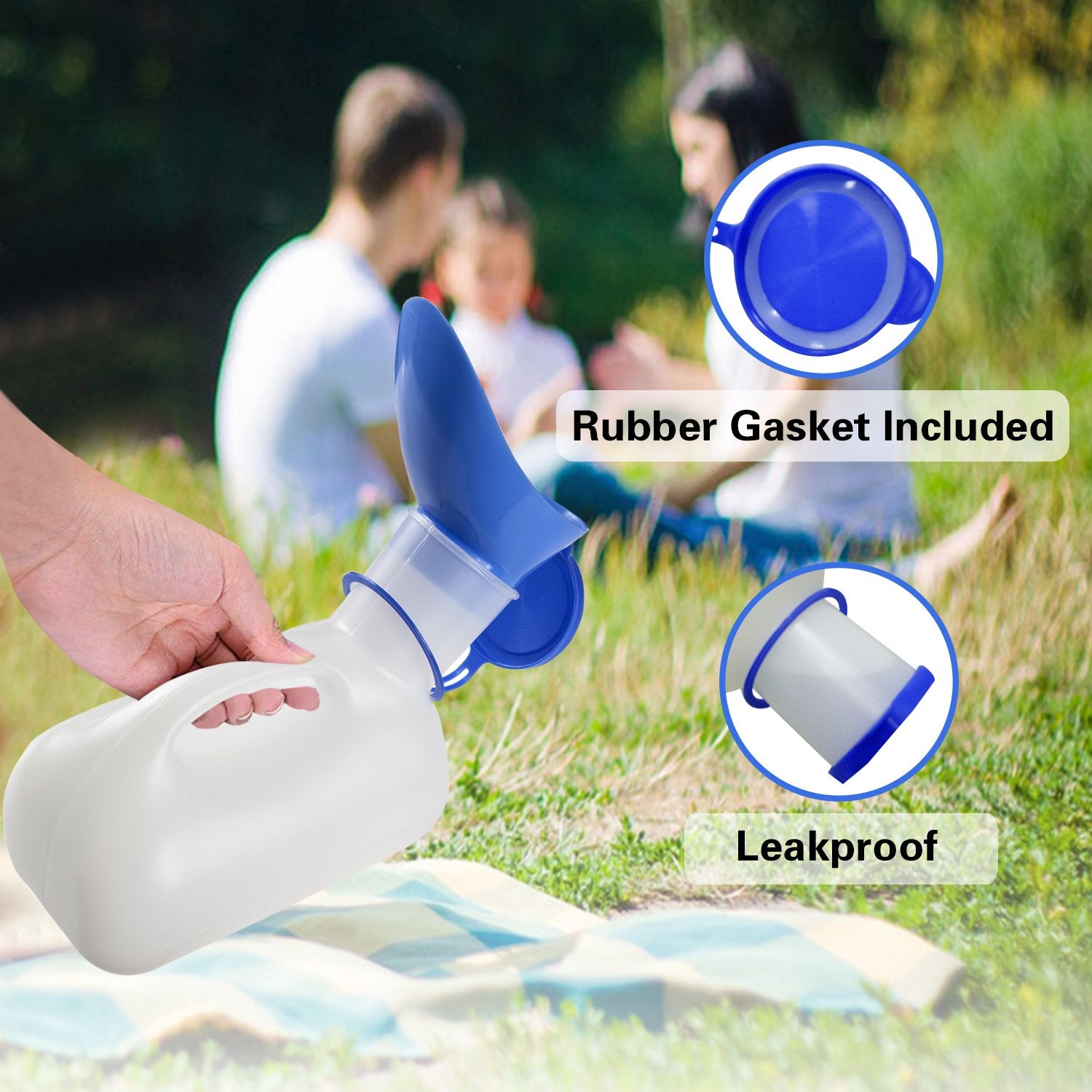 Adeng Unisex Urinal Bottle For Men And Women, Pee Bottle With Lid And Funnel, Travel Urinal Kit For Camping Outdoor, With A Carr