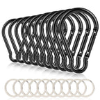 10Pcs 4''/10Cm Large Carabiner Clip,Strong Unlocking Caribeaner Keychain Pack For Backpack Hook, Light Duty Paracord Umbrella E 