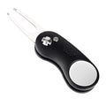 Mile High Life All Metal Foldable Golf Divot Tool With Pop-Up Button & Magnetic Ball Marker (Black Curve)