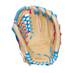 Wilson Winter 2024 A2000 T125 12.5'' Outfield Fastpitch Glove - Blonde/Blue/Flamingo, Right Hand Throw
