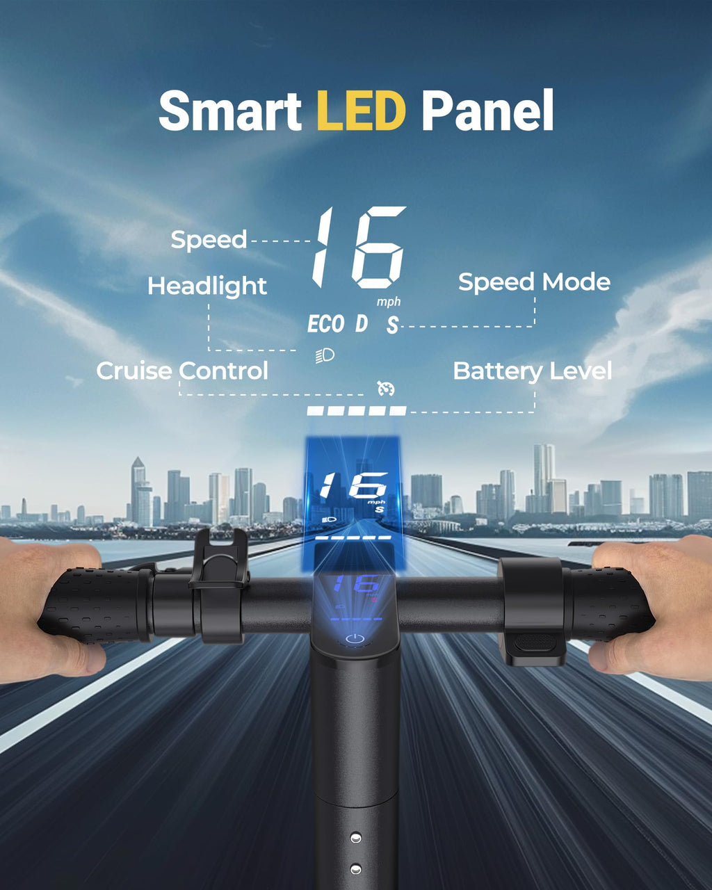 MAXSHOT V7 Electric Scooter, 350W Powerful Motor, 16MPH Top Speed,16Miles Long Range, 8.5 Solid Tires Folding Commuter Escooter