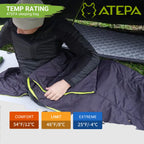 Atepa Multipurpose Down Sleeping Bag, Lightweight Travel Camping Blanket, Packable Compact Sleeping Bag/Blanket With Compression