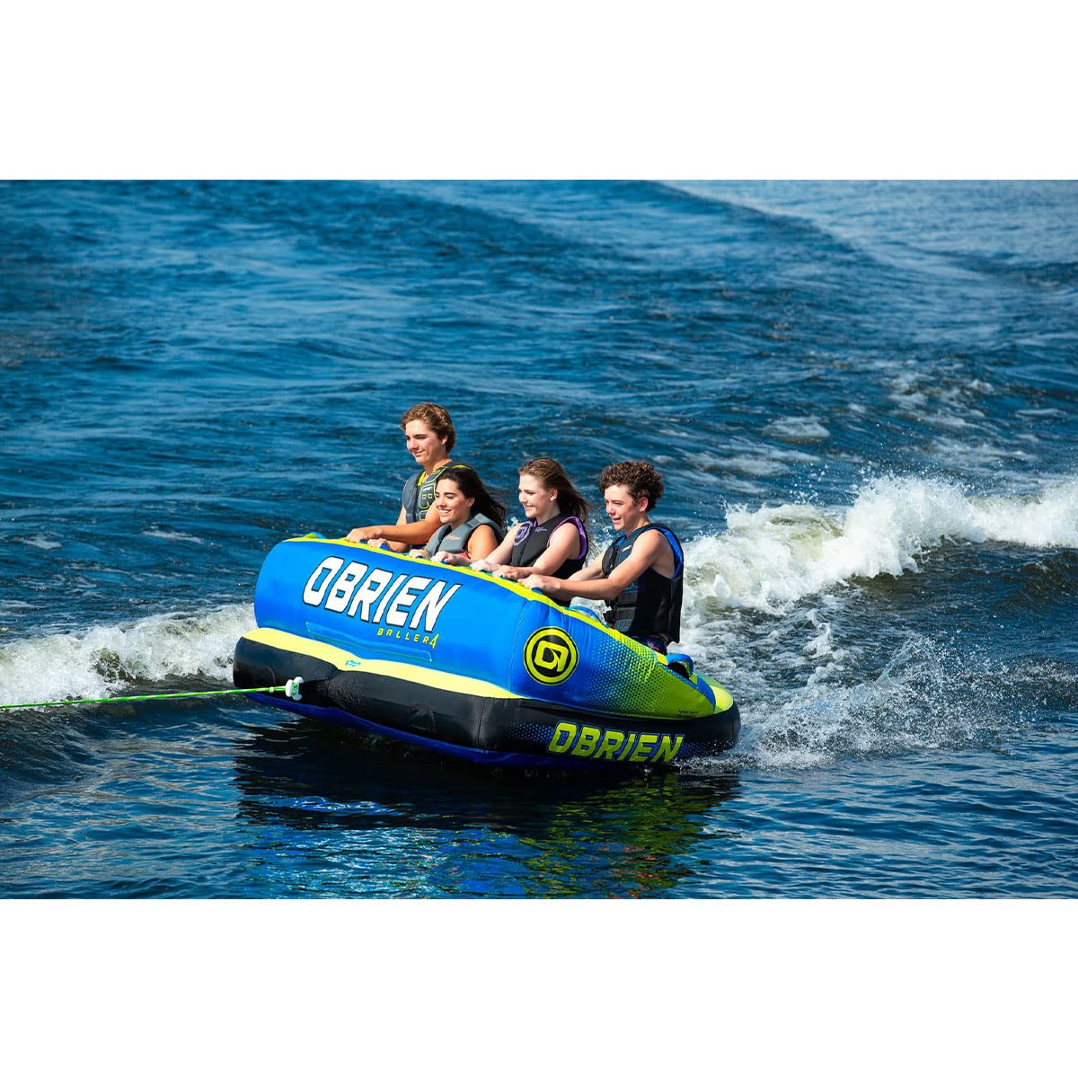 Obrien 2022 Baller Soft Top 4-Person Tube, Green/Black