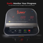 Sunny Health & Fitness Endurance Cardio Running Walking Treadmill with Extended Safety Handrails, Low-Impact, Low Wide Deck and
