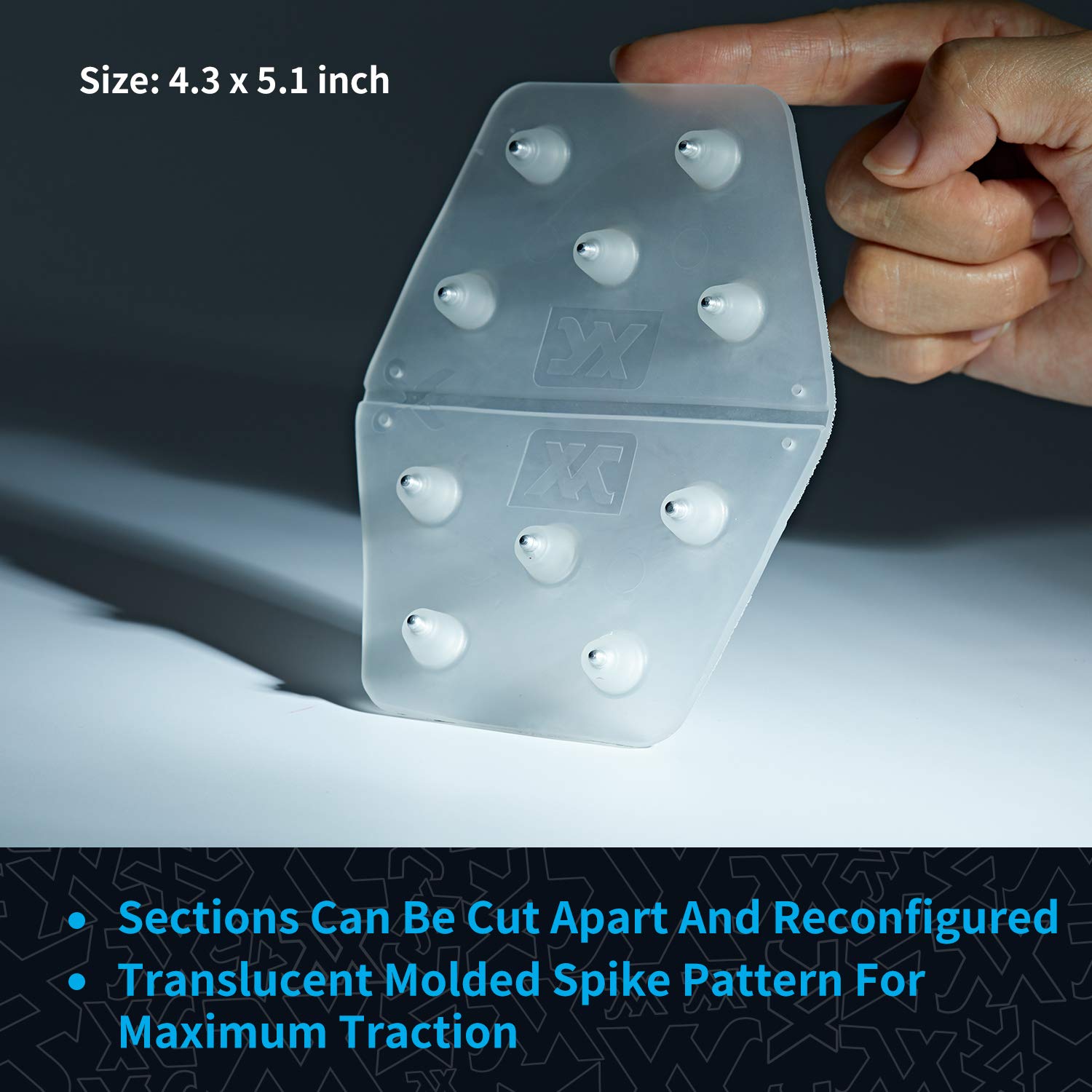 Xcman Snowboard Clear Aluminum Spike Stomp Pad Anti-Slip,Provides Extra Grip And Pperfect Traction With 3M Adhesives 5.1 X 4.3 I