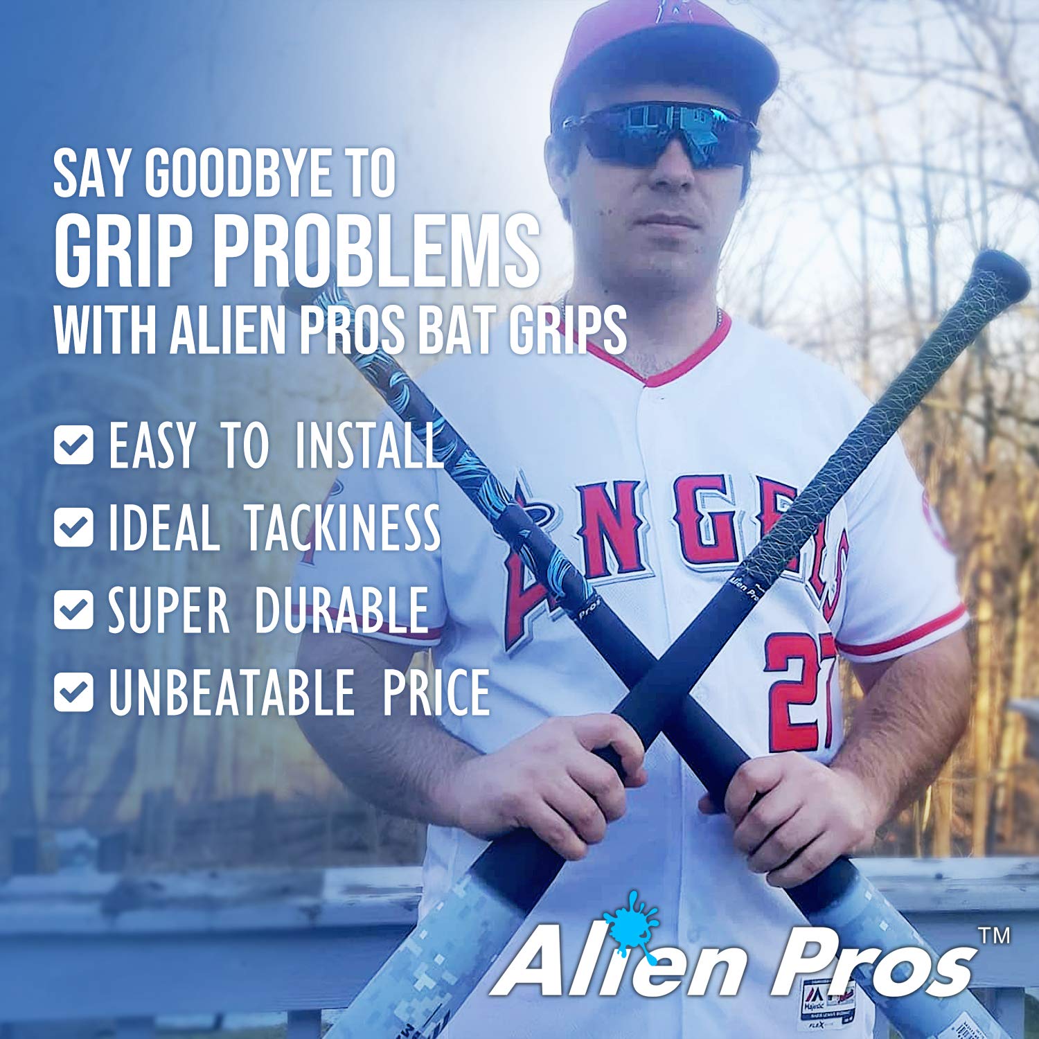 Alien Pros Bat Grip Tape For Baseball 0.5 Mm (2 Pack, Magic) - Precut And Pro Quality Bat Tape - Wrap Your Bat For An Epic Home