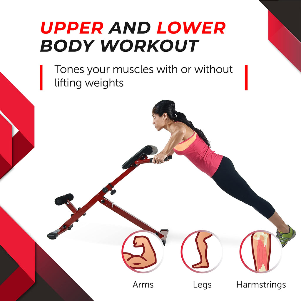 Stamina X Hyperextension Bench - Adjustable And Foldable Roman Chair With Smart Workout App For Home Workout - Up To 250 Lbs Wei